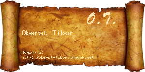 Oberst Tibor névjegykártya